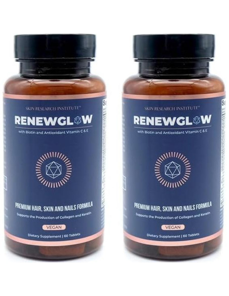 Suplemento de Biotina Renewglow 60 Cápsulas - Piel, Uñas y Cabello