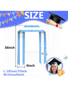 Estola de Graduación Argentina SECUNL 183x15cm Poliester 2