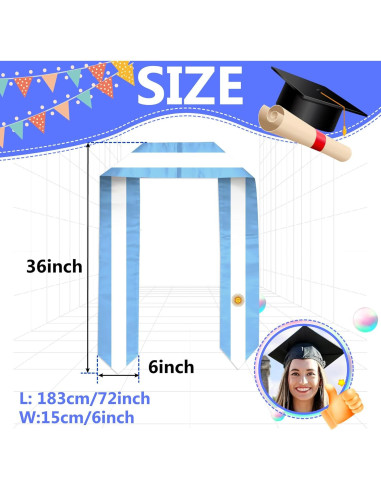 Estola de Graduación Argentina SECUNL 183x15cm Poliester