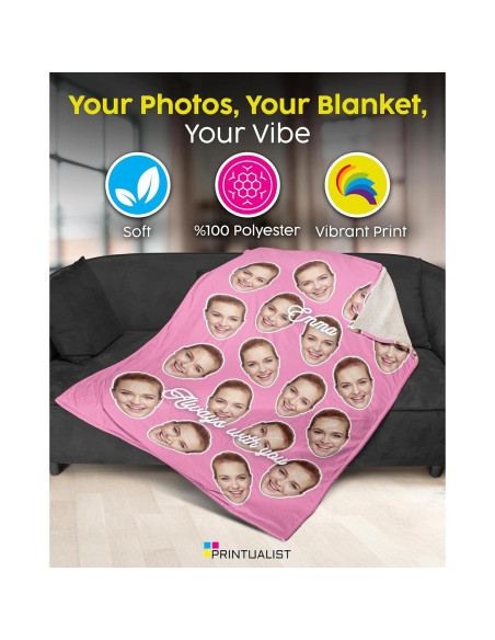 Cobija Personalizada Printualist 152x127 cm Franela Suave