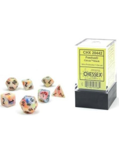Juego de Dados Poliedricos Chessex 10mm Circo Festivo - 7 Piezas 2