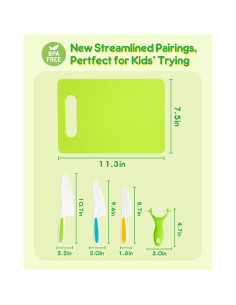 Juego de cuchillos para niños Melican 5 piezas seguro BPA 2