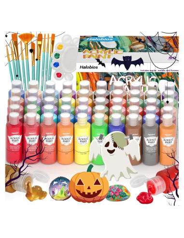 Juego de Pintura Acrílica Halobios 50 Colores 60 ml Premium
