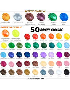 Juego de Pintura Acrílica Halobios 50 Colores 60 ml Premium 2
