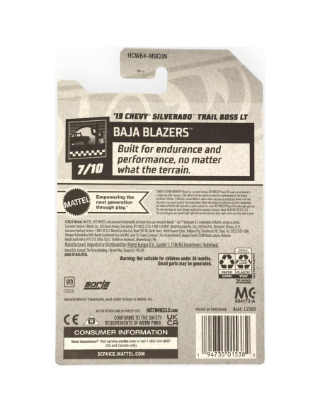 Hot Wheels Chevy Silverado Trail Boss LT 1:64 Mattel