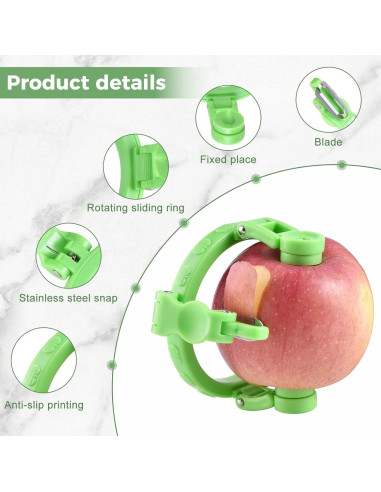 Pelador de Manzanas Nicerice Verde Ajustable de Acero Inoxidable