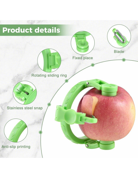 Pelador de Manzanas Nicerice Verde Ajustable de Acero Inoxidable