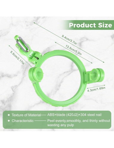 Pelador de Manzanas Nicerice Verde Ajustable de Acero Inoxidable
