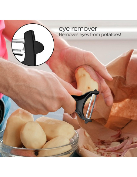 Pelador de Patatas y Verduras LFFEL - Doble Cara Ergonómico Pelador de Patatas y Verduras LFFEL - Doble Cara Ergonómico