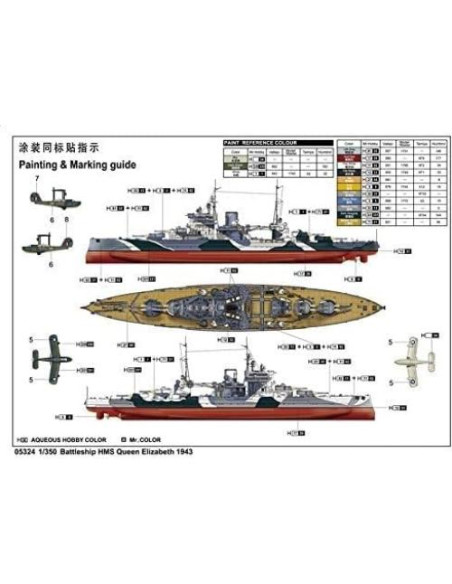 Modelo Acorazado HMS Queen Elizabeth 1941 Trumpeter 600 Piezas