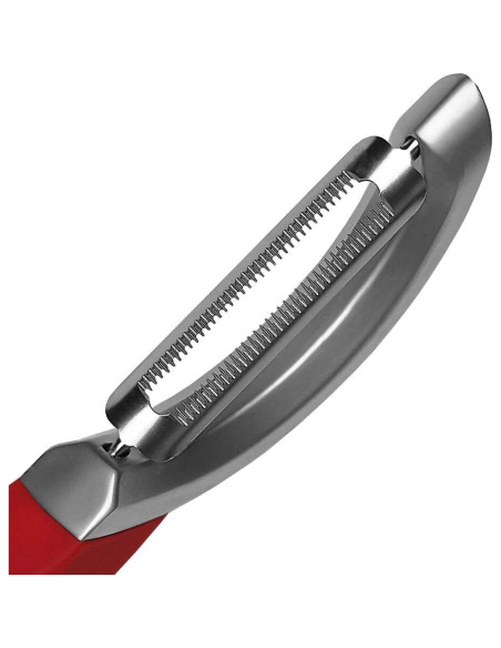 Pelador Giratorio Serrado Microplane Profesional 19cm Rojo