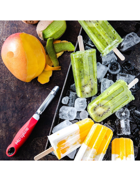 Pelador Giratorio Serrado Microplane Profesional 19cm Rojo