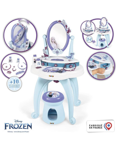 Mesa de Tocador 2 en 1 Smoby Frozen con Accesorios