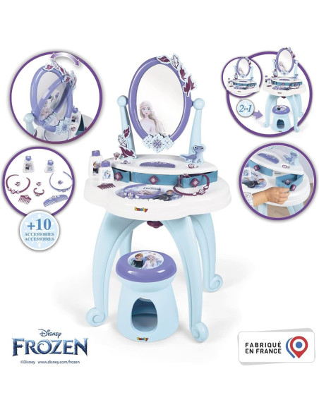 Mesa de Tocador 2 en 1 Smoby Frozen con Accesorios