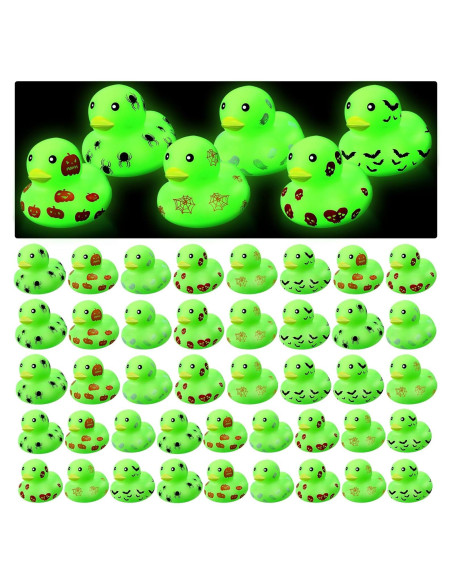 Patos de Goma Halloween Jenaai 24 Pcs Brillantes 5.5 cm