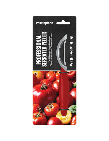 Pelador Giratorio Serrado Microplane Profesional 19cm Rojo