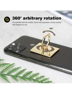 Soporte de Anillo para Teléfono Wansurs Oro 2 Pack 360 Rotación 2