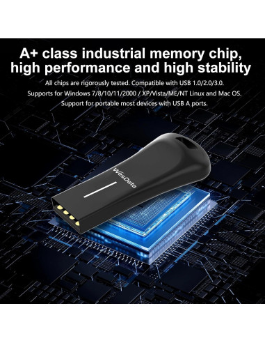 Paquete de 2 unidades USB 2.0 64GB WesData con adaptador USB-C