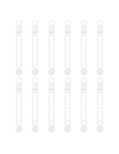 12 Correas de Silicona Reutilizables uxcell 11.94 cm Blancas