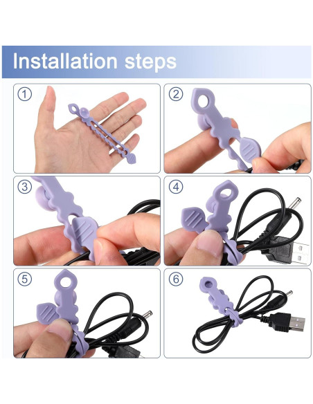 12 Correas de Silicona Reutilizables uxcell 11.94 cm Blancas