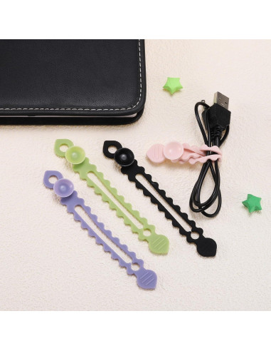 12 Correas de Silicona Reutilizables uxcell 11.94 cm Blancas