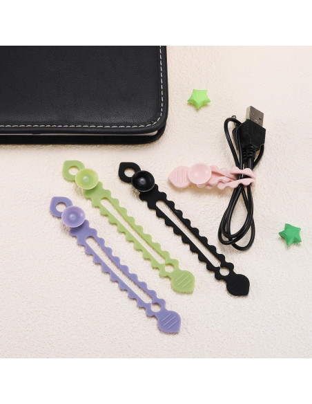 12 Correas de Silicona Reutilizables uxcell 11.94 cm Blancas