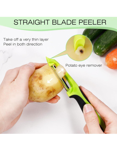 Pelador de Verduras 3 en 1 Senbowe con Mango Antideslizante