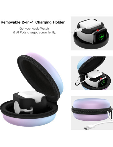 Caja de Almacenamiento MoKo para Apple Watch y AirPods - Azul Gradiente
