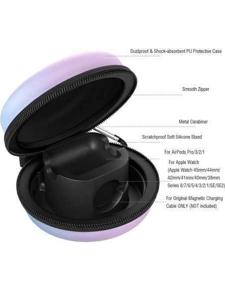 Caja de Almacenamiento MoKo para Apple Watch y AirPods - Azul Gradiente