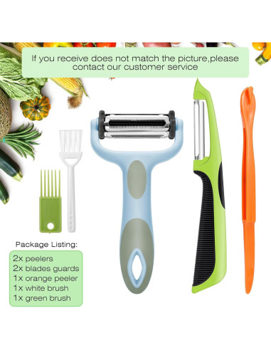 Pelador de Verduras 3 en 1 Senbowe con Mango Antideslizante