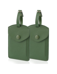 Etiquetas de Equipaje de Cuero Sintético VANTOO - 2 PZS Verde
