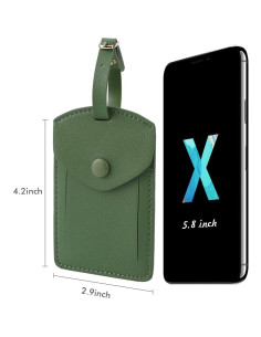 Etiquetas de Equipaje de Cuero Sintético VANTOO - 2 PZS Verde 2