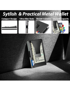 Billetera Metálica Slim Sininwei con Bloqueo RFID y Clip 2