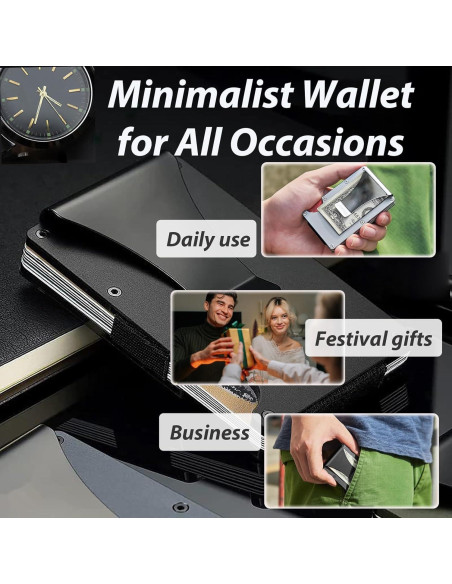 Billetera Metálica Slim Sininwei con Bloqueo RFID y Clip