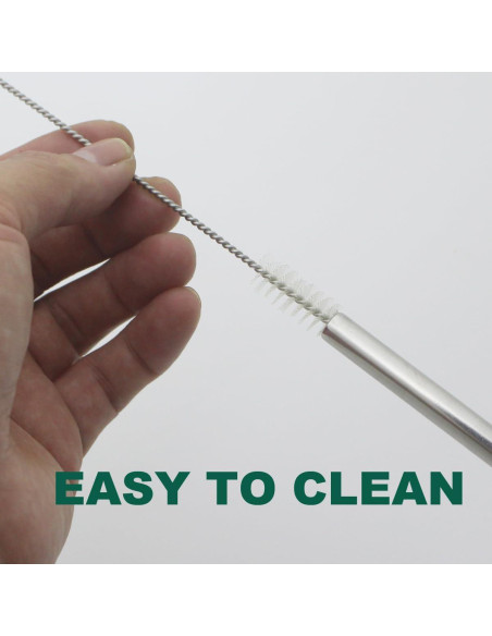 Paquete de 8 Pajitas de Metal Dobladas MCEUS 15 cm Reutilizables