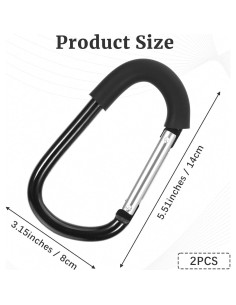 Ganchos para Cochecito Motthjcw - Paquete de 2 Clips Mosquetón 2