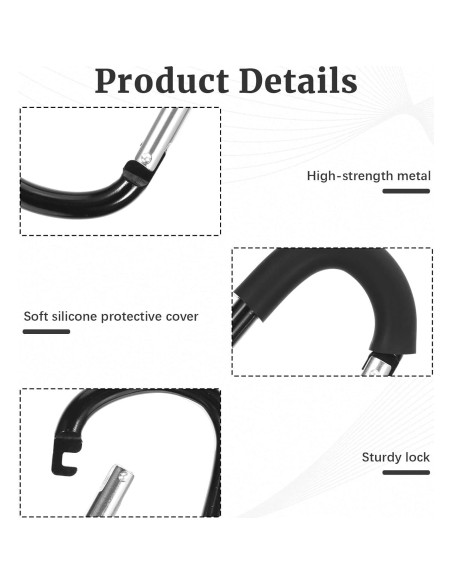 Ganchos para Cochecito Motthjcw - Paquete de 2 Clips Mosquetón