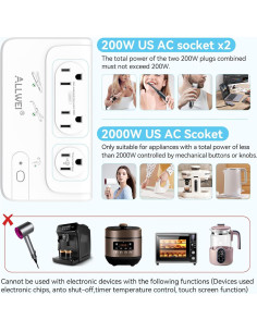 Convertidor de Voltaje ALLWEI 2000W 220V a 110V para Viajes 2
