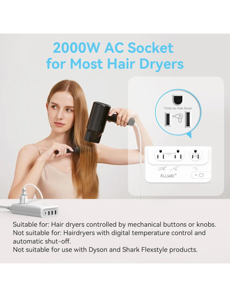 Convertidor de Voltaje ALLWEI 2000W 220V a 110V para Viajes