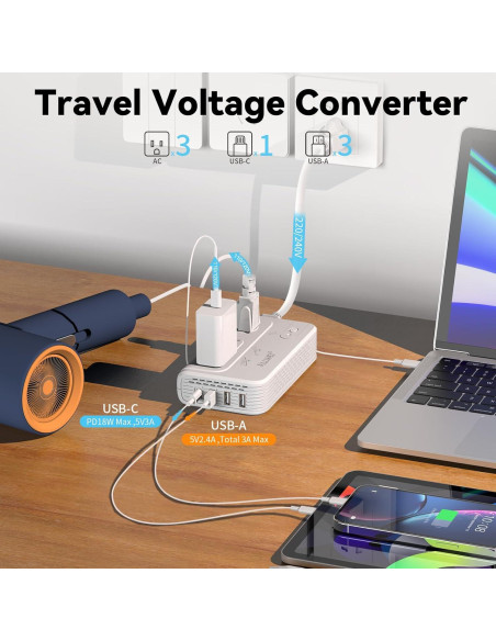 Convertidor de Voltaje ALLWEI 2000W 220V a 110V para Viajes