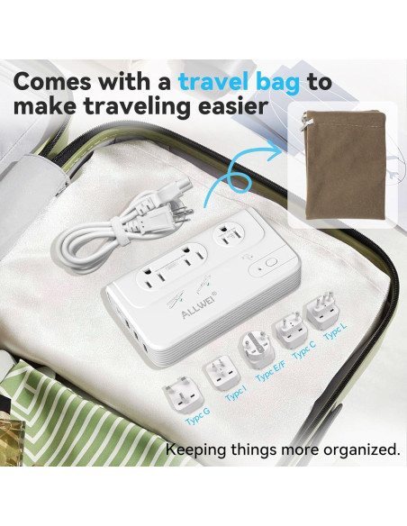 Convertidor de Voltaje ALLWEI 2000W 220V a 110V para Viajes