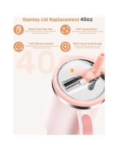 Tapa de Repuesto Gybahy para Vaso Stanley 40oz - 2 Piezas a Prueba de Fugas