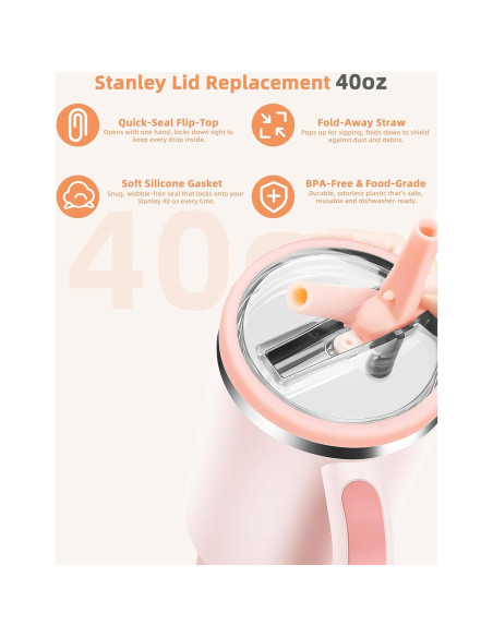 Tapa de Repuesto Gybahy para Vaso Stanley 40oz - 2 Piezas a Prueba de Fugas