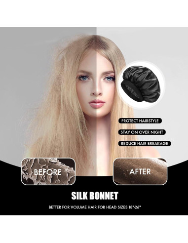 Bonete de Seda Satinada Doitory para Dormir Unisex 35.56 cm