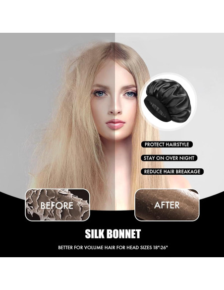 Bonete de Seda Satinada Doitory para Dormir Unisex 35.56 cm