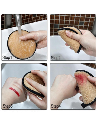 Paños de Maquillaje Reutilizables Frymmx - 4 Unidades Microfibra