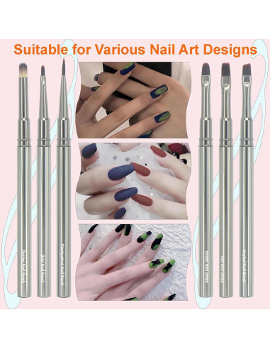 Juego de Pinceles de Uñas MYR 6pcs + 2 Archivos Nano