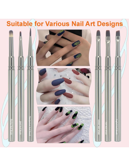 Juego de Pinceles de Uñas MYR 6pcs + 2 Archivos Nano