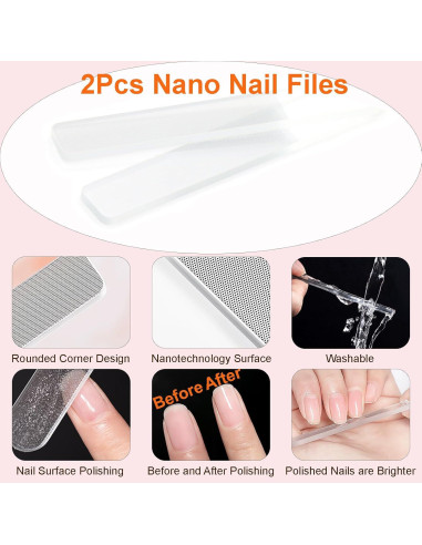 Juego de Pinceles de Uñas MYR 6pcs + 2 Archivos Nano