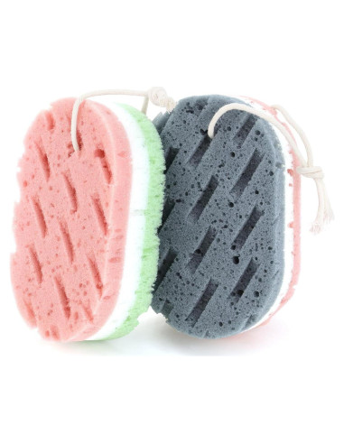 Esponjas de Baño Exfoliantes Yuntop 2 Pcs - Suave y Dura